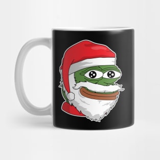 Santa Pepe FeelsOkayMan - White Outline Mug